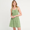 Robe évasée bretelles fines vert kaki femme