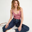 Débardeur sans manches vieux rose femme