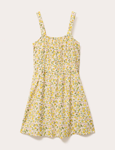 Robe évasée bretelles fines blanc femme