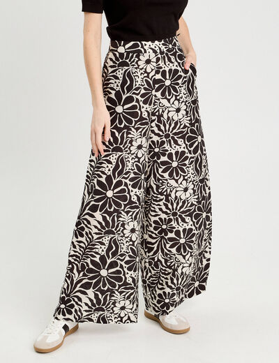Pantalon large blanc femme