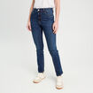 Jeans droit taille haute denim brut femme