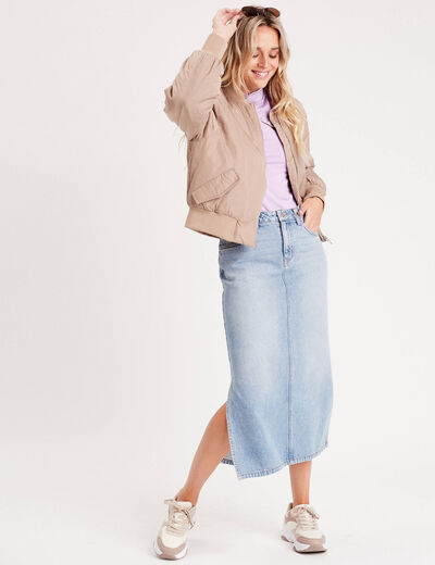 Blouse avec ouverture mauve femme