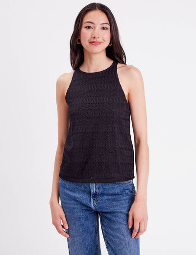 Débardeur doublure dentelle noir femme