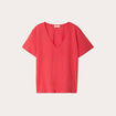 T-shirt col en V rouge femme