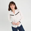 Blouse manches longues ecru femme
