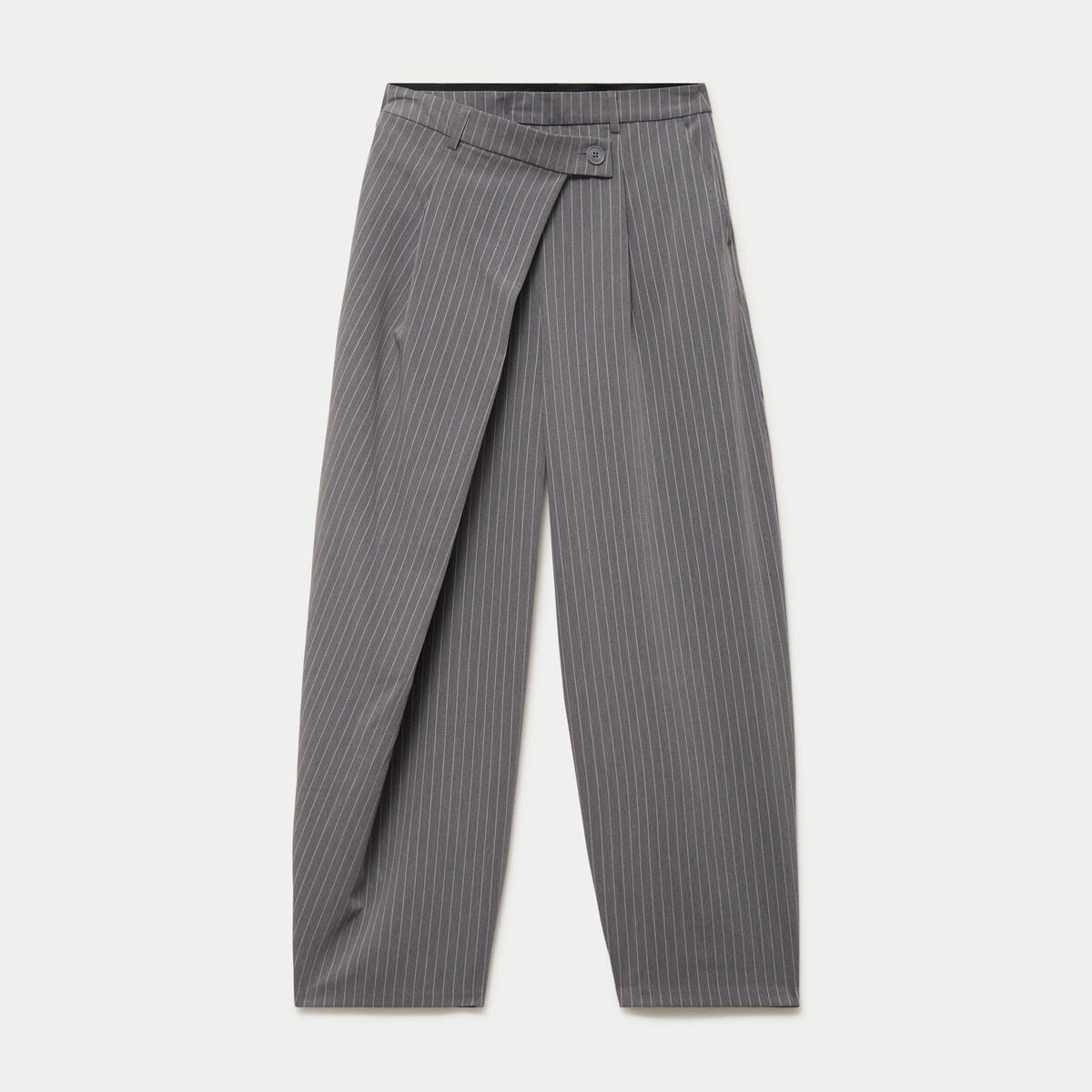 Pantalon bootcut taille basse gris femme