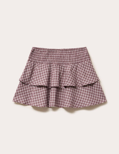 Jupe courte évasée taille standard blanc femme