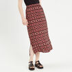 Jupe midi évasée fluide rouge femme