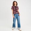 Blouse avec noeuds bordeaux femme
