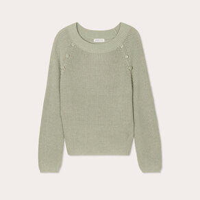 pull avec boutons epaules vert pastel femme Pull avec boutons épaules vert pastel femme