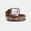 Ceinture brod&eacute;e marron fonc&eacute; femme