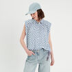 Chemise sans manches bleu femme
