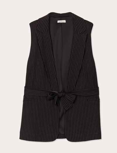 Veste blazer sans manches noir femme