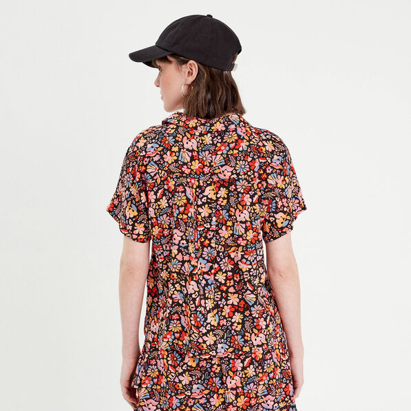chemise manches courtes noir femme Chemise manches courtes noir femme