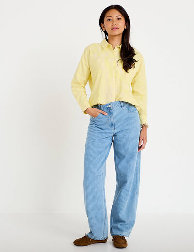 Jeans barrel bleu femme
