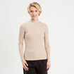 T-shirt manches longues côtelé sable femme