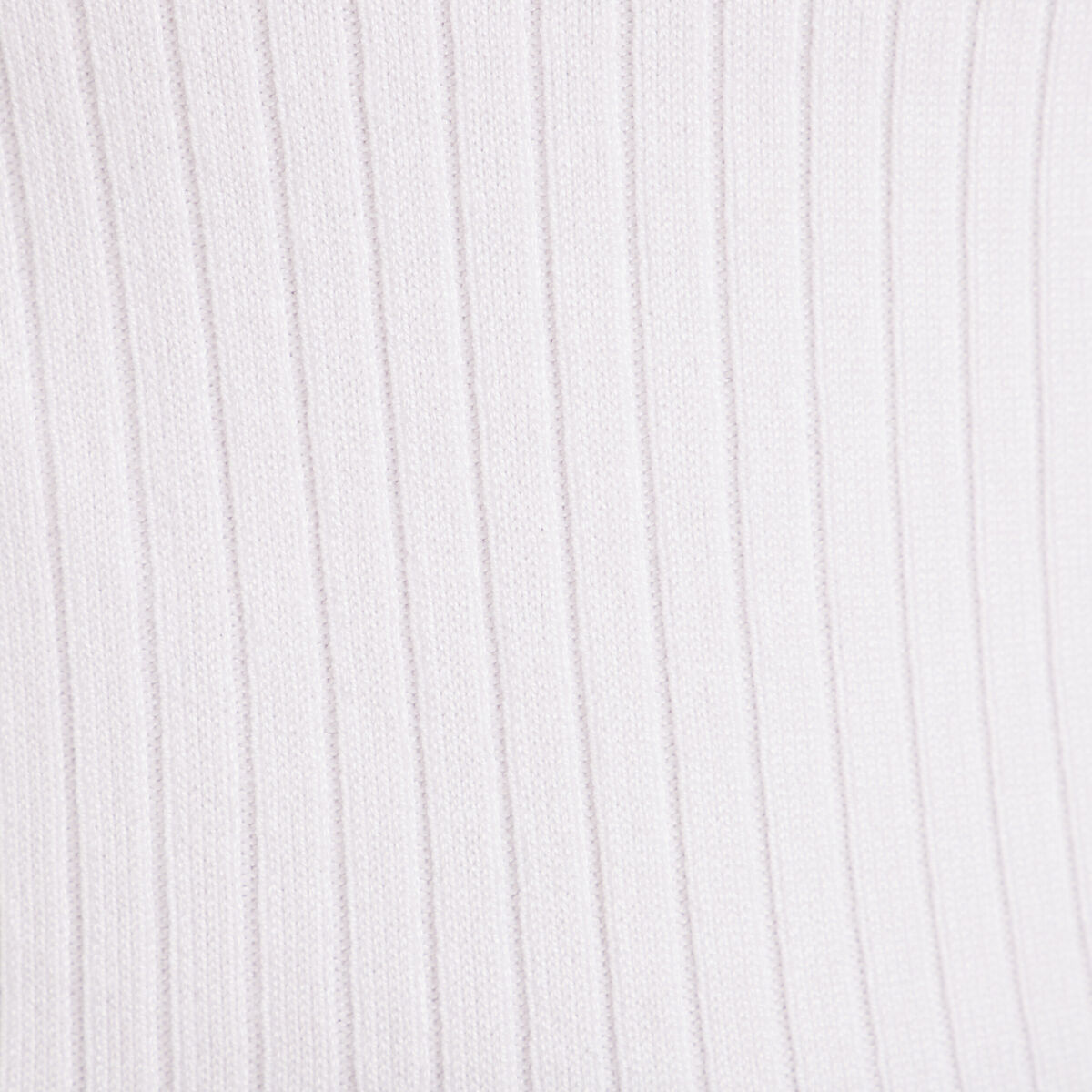 Pull col roulé côtelé ecru femme