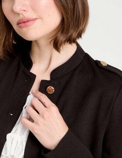 Veste avec boutons noir femme