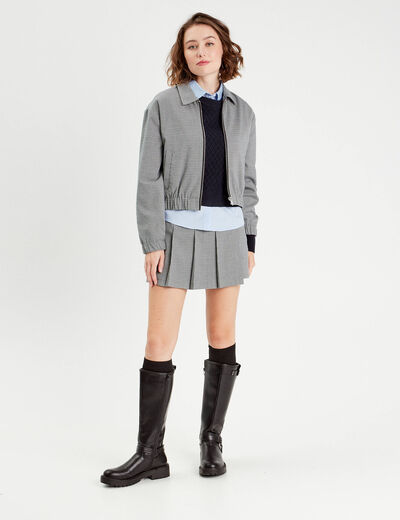 Jupe-short évasée plissée blanc femme