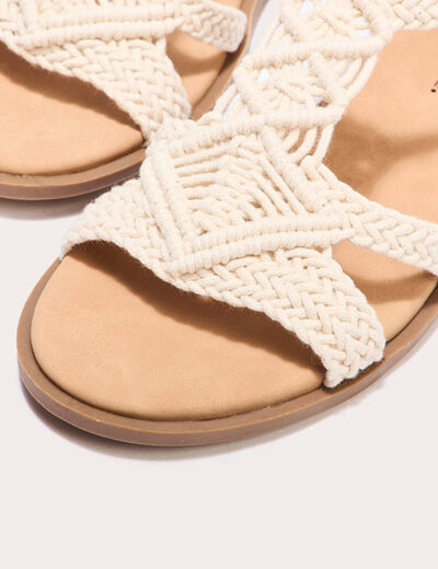 Sandales plates macramé sable femme