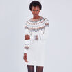 Robe pull droite ecru femme