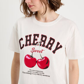 T-shirt manches courtes ecru femme