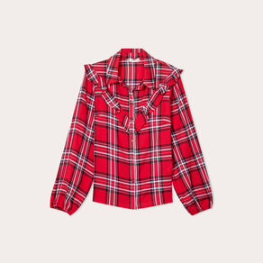 blouse avec volants rouge femme Blouse avec volants rouge femme