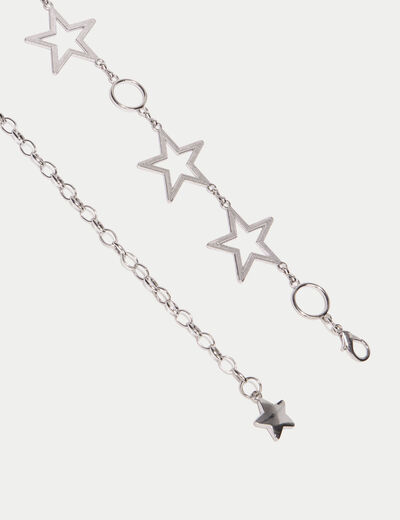 Ceinture fine avec cha&icirc;ne gris argent femme