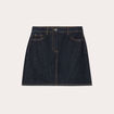 Jupe trapèze en jean denim brut femme