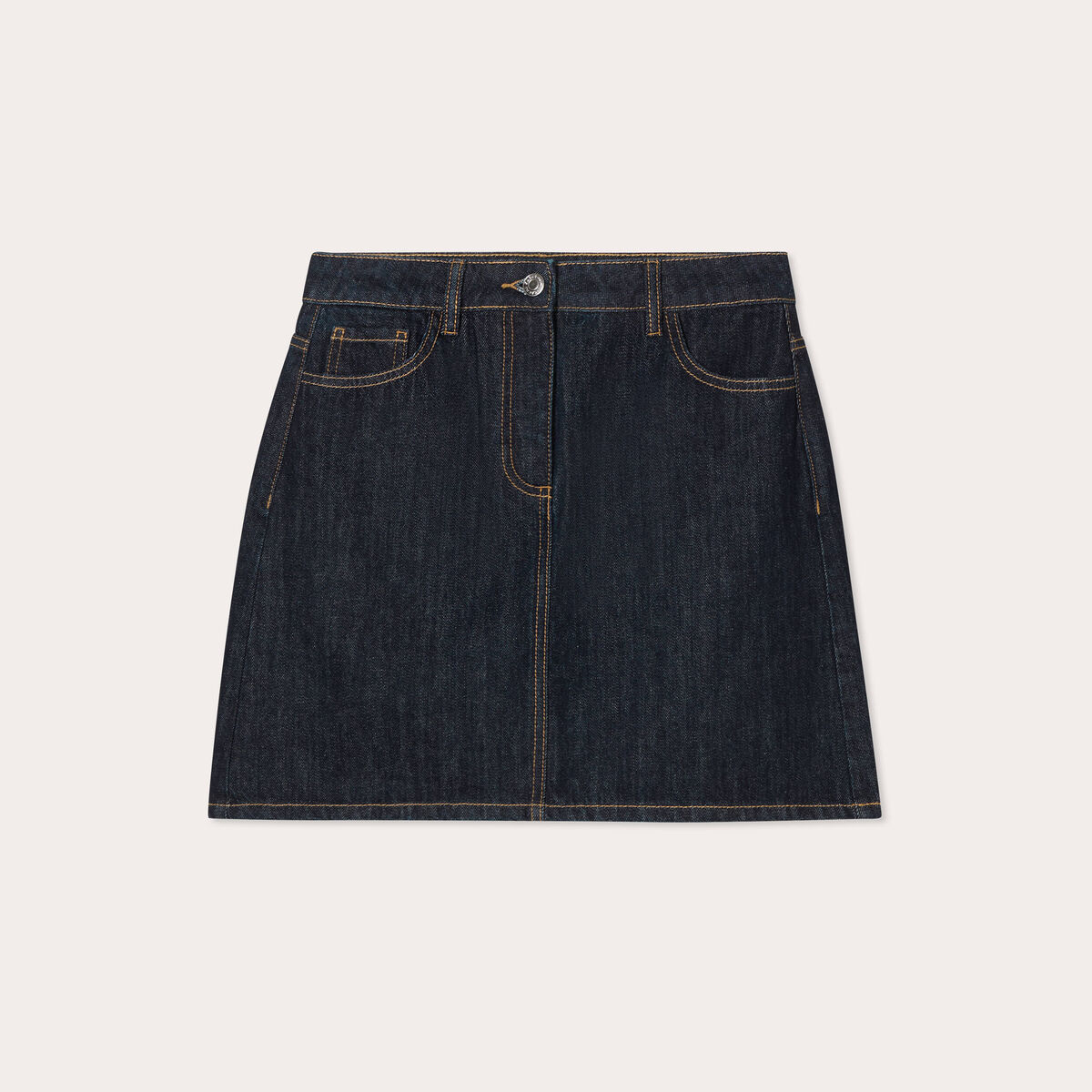 Jupe trapèze en jean denim brut femme