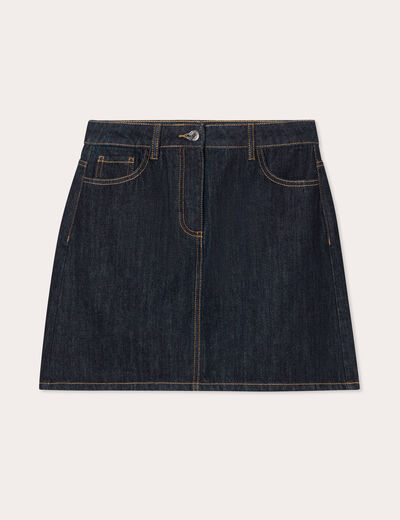 Jupe trapèze en jean denim brut femme