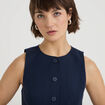 Gilet court cintr&eacute; sans manches bleu marine femme