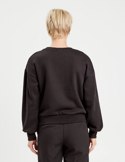 Sweat noeud sequins noir femme