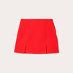 Jupe-short droite fentes rouge femme