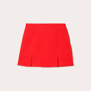 Jupe-short droite fentes rouge femme