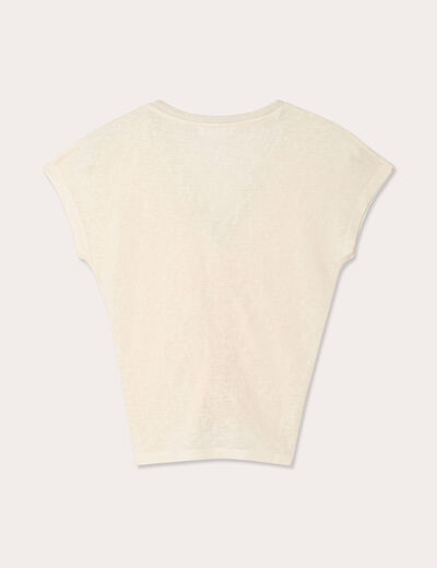 T-shirt manches courtes ecru femme