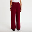 Pantalon large ceinture bijou bordeaux femme