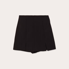 jupe short droite fentes noir femme Jupe-short droite fentes noir femme