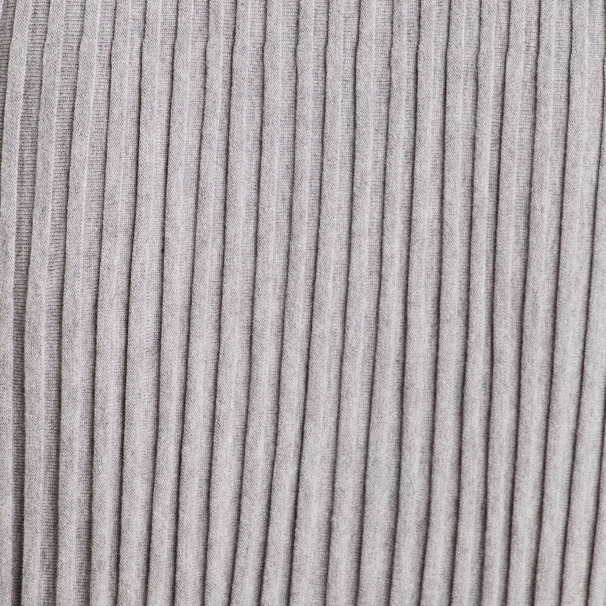 Jupe tricot midi droite gris clair femme