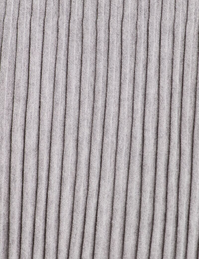 Jupe tricot midi droite gris clair femme