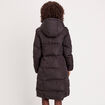 Doudoune longue à capuche noir femme