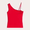 Débardeur asymétrique rouge femme