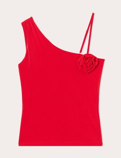 Débardeur asymétrique rouge femme