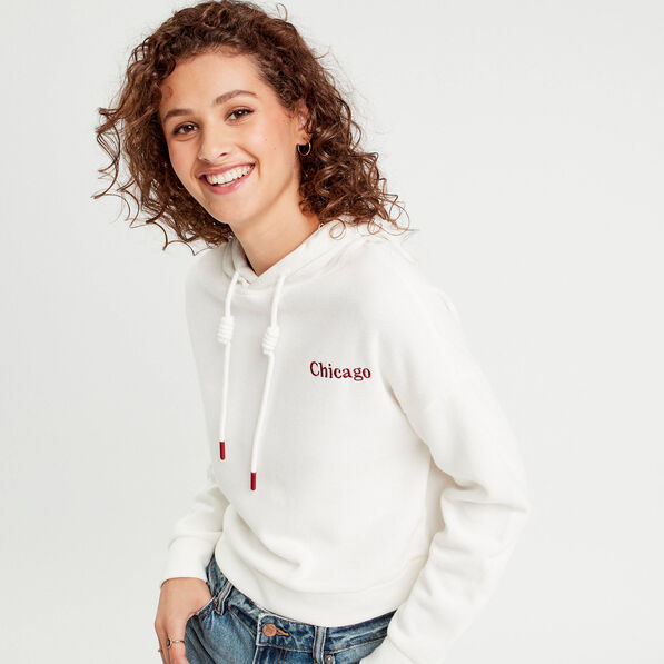 Sweat à capuche ecru femme