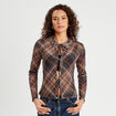 Blouse avec noeuds marron foncé femme