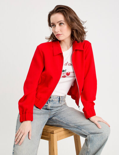 Veste zippée rouge femme