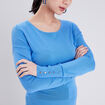 Pull avec dos ouvert bleu femme