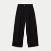 Pantalon large taille haute noir femme