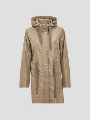 Parka droite a capuche vert femme