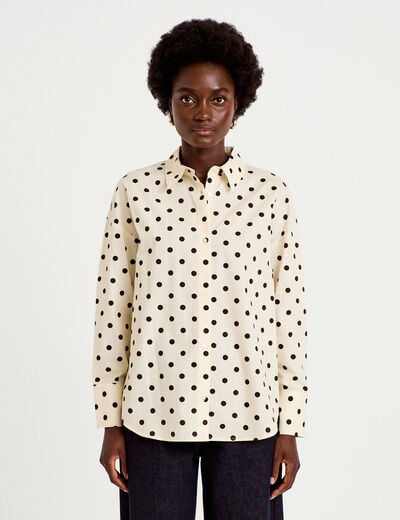 Chemise oversize manches longues blanc femme